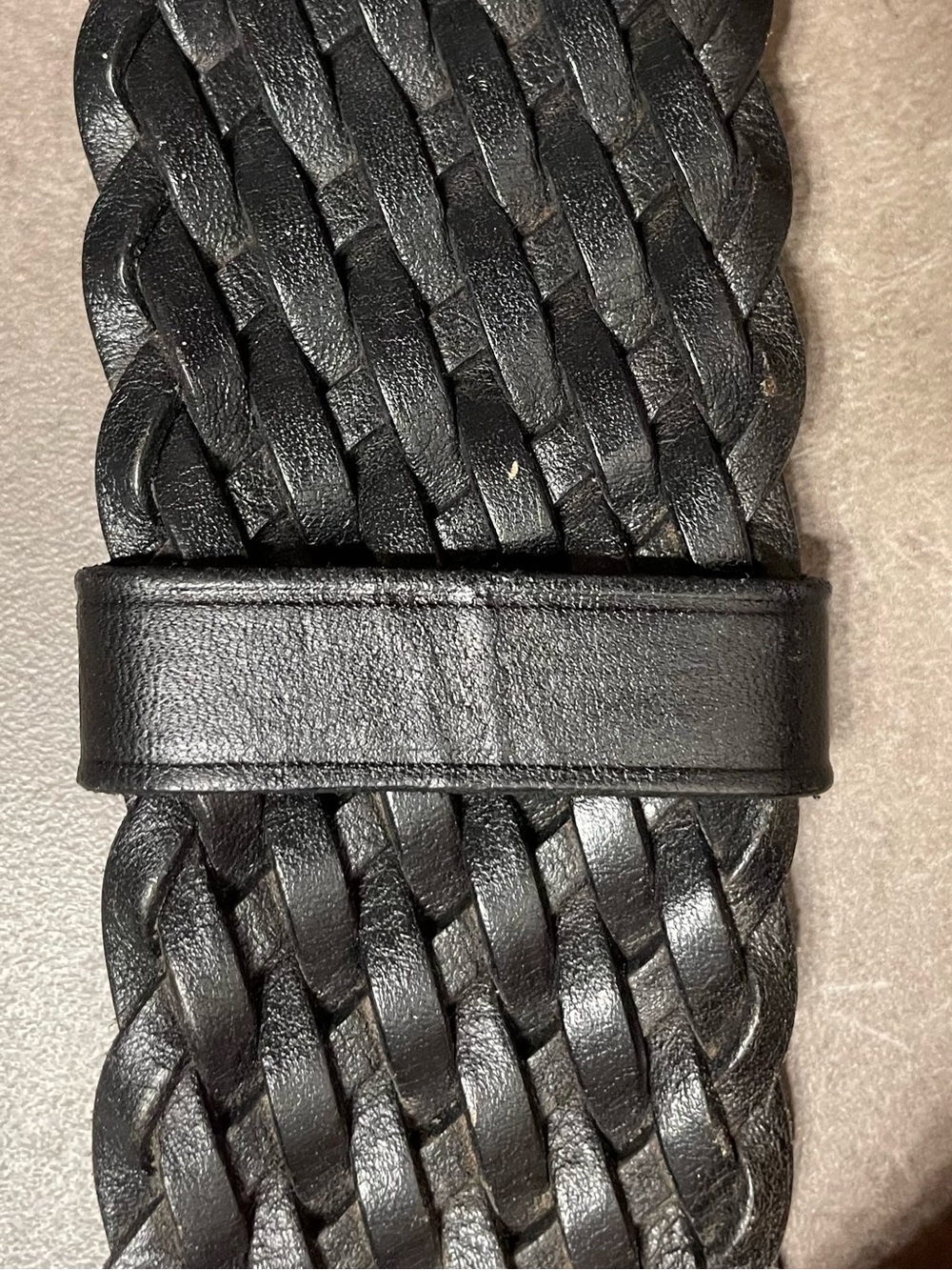 Michael Kors Womens Black Woven Leather Belt XL NWOT - Picture 4 of 11
